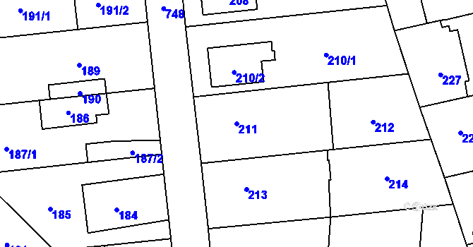 Parcela st. 211 v KÚ Dolní Měcholupy, Katastrální mapa
