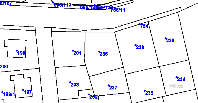 Parcela st. 236 v KÚ Dolní Měcholupy, Katastrální mapa