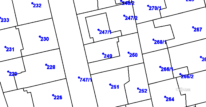 Parcela st. 249 v KÚ Dolní Měcholupy, Katastrální mapa
