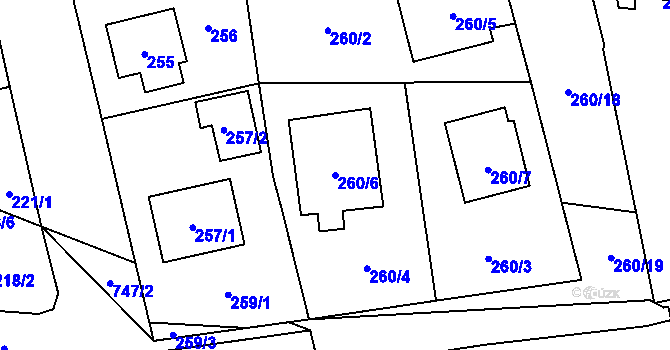 Parcela st. 260/6 v KÚ Dolní Měcholupy, Katastrální mapa
