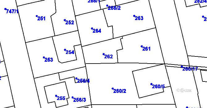 Parcela st. 262 v KÚ Dolní Měcholupy, Katastrální mapa