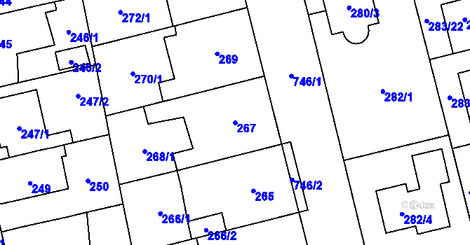 Parcela st. 267 v KÚ Dolní Měcholupy, Katastrální mapa