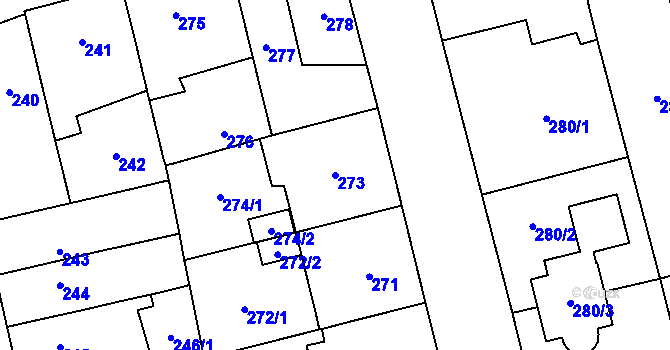 Parcela st. 273 v KÚ Dolní Měcholupy, Katastrální mapa