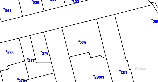 Parcela st. 279 v KÚ Dolní Měcholupy, Katastrální mapa