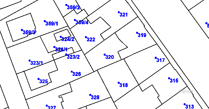 Parcela st. 320 v KÚ Dolní Měcholupy, Katastrální mapa