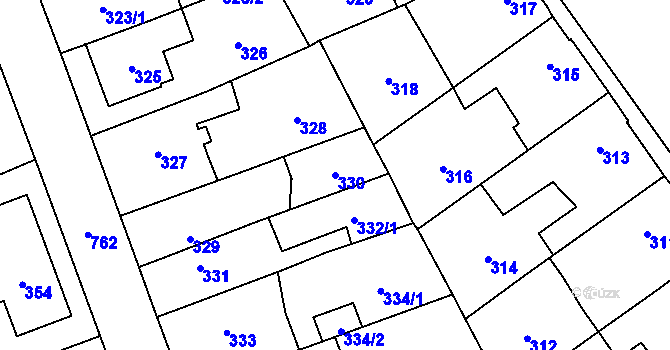 Parcela st. 330 v KÚ Dolní Měcholupy, Katastrální mapa