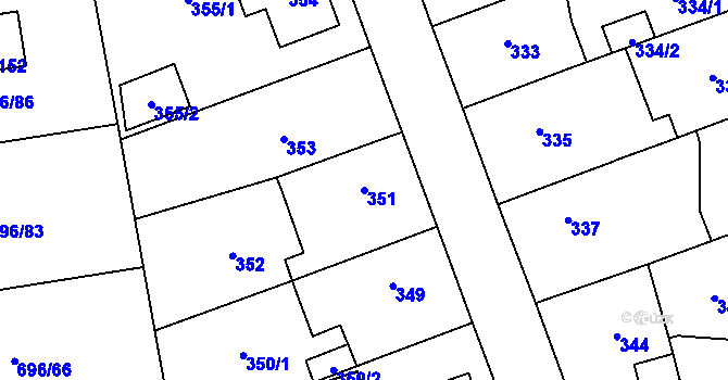 Parcela st. 351 v KÚ Dolní Měcholupy, Katastrální mapa