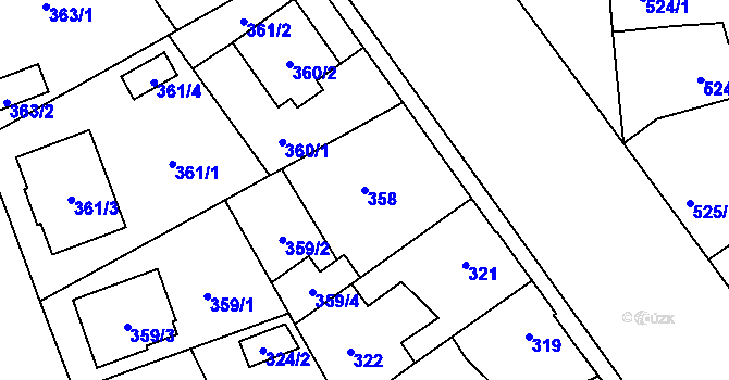 Parcela st. 358 v KÚ Dolní Měcholupy, Katastrální mapa