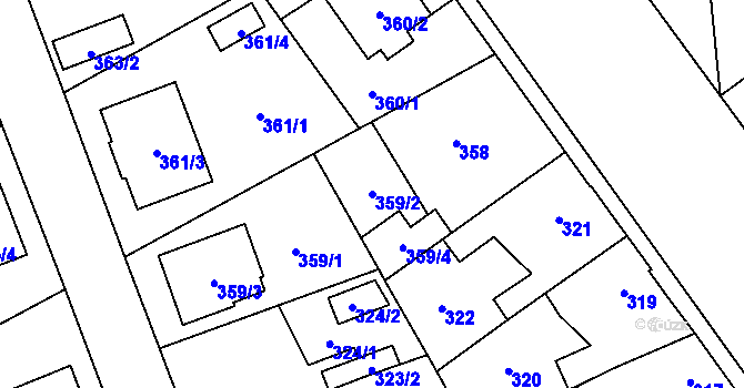 Parcela st. 359/2 v KÚ Dolní Měcholupy, Katastrální mapa