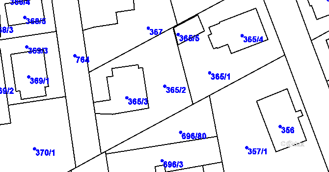 Parcela st. 365/2 v KÚ Dolní Měcholupy, Katastrální mapa