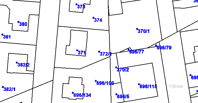 Parcela st. 372/1 v KÚ Dolní Měcholupy, Katastrální mapa