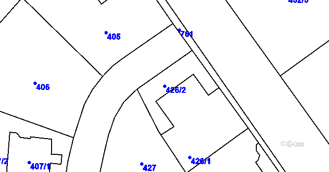 Parcela st. 426/2 v KÚ Dolní Měcholupy, Katastrální mapa