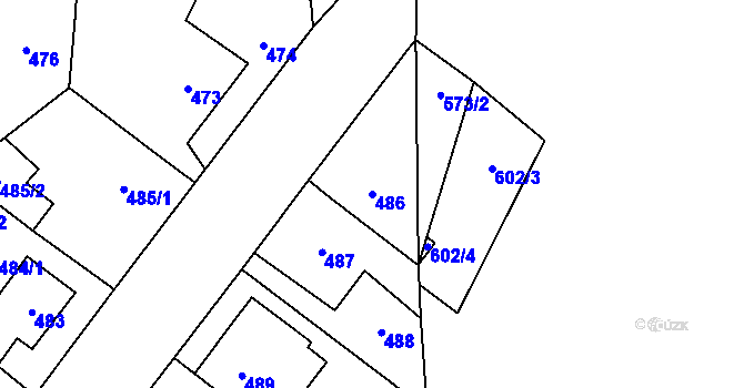 Parcela st. 486 v KÚ Dolní Měcholupy, Katastrální mapa