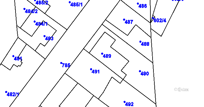 Parcela st. 489 v KÚ Dolní Měcholupy, Katastrální mapa