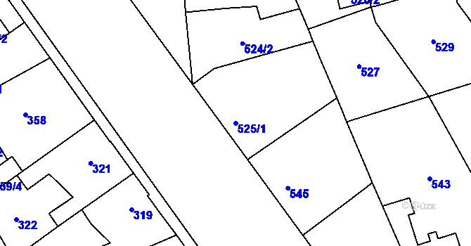 Parcela st. 525/1 v KÚ Dolní Měcholupy, Katastrální mapa