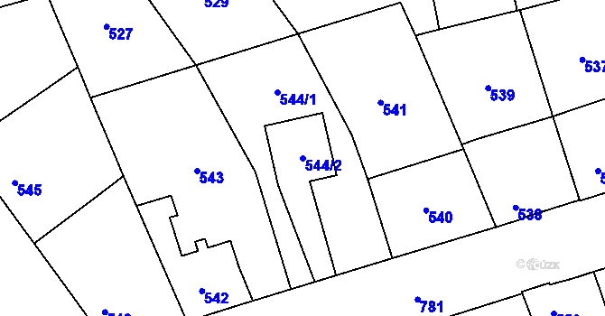 Parcela st. 544/2 v KÚ Dolní Měcholupy, Katastrální mapa
