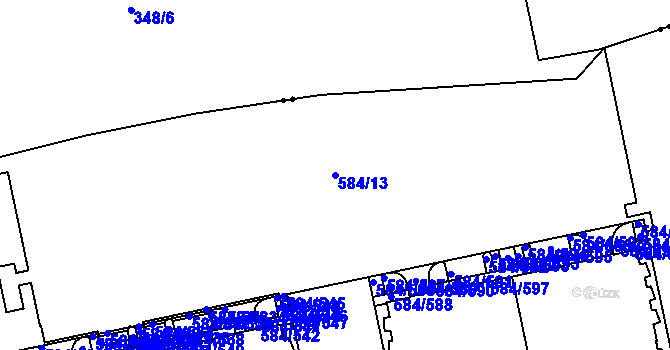 Parcela st. 584/13 v KÚ Dolní Měcholupy, Katastrální mapa