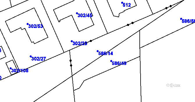 Parcela st. 586/14 v KÚ Dolní Měcholupy, Katastrální mapa