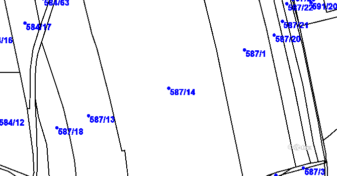 Parcela st. 587/14 v KÚ Dolní Měcholupy, Katastrální mapa