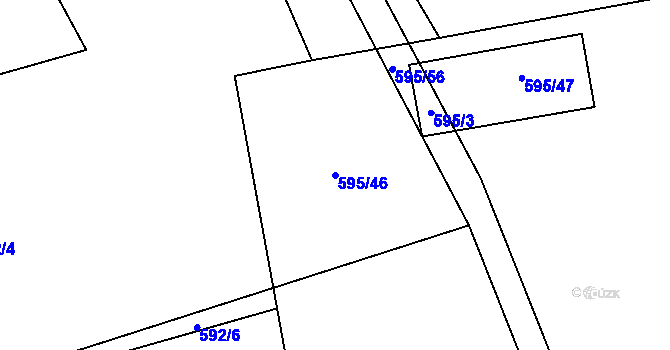 Parcela st. 595/46 v KÚ Dolní Měcholupy, Katastrální mapa