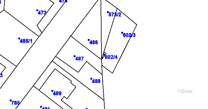 Parcela st. 602/4 v KÚ Dolní Měcholupy, Katastrální mapa
