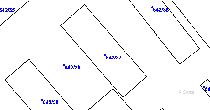 Parcela st. 642/37 v KÚ Dolní Měcholupy, Katastrální mapa