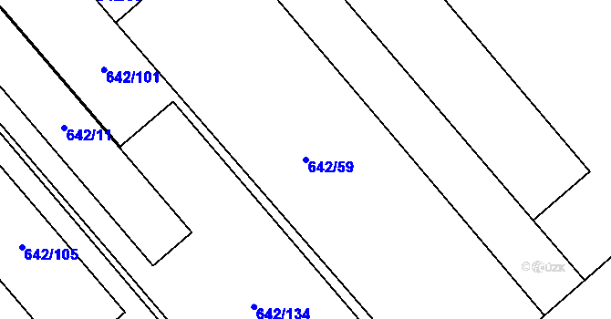 Parcela st. 642/59 v KÚ Dolní Měcholupy, Katastrální mapa
