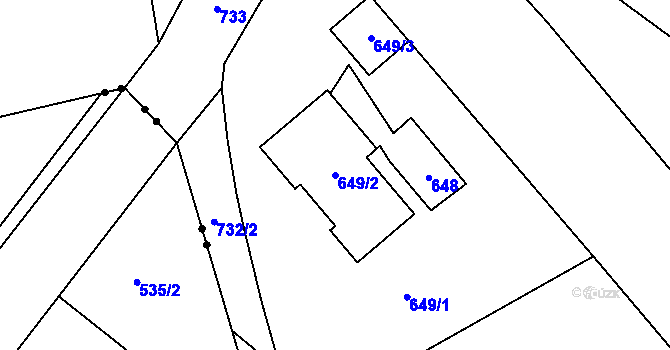 Parcela st. 649/2 v KÚ Dolní Měcholupy, Katastrální mapa