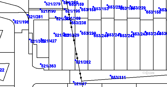 Parcela st. 653/8 v KÚ Dolní Měcholupy, Katastrální mapa