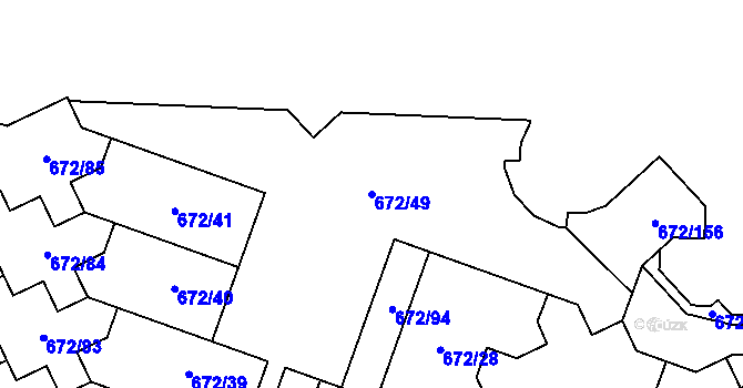 Parcela st. 672/49 v KÚ Dolní Měcholupy, Katastrální mapa