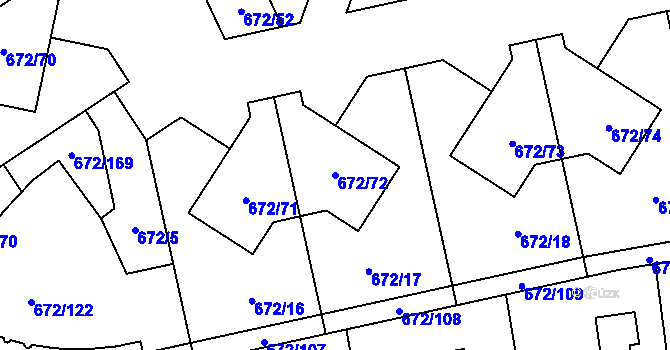 Parcela st. 672/72 v KÚ Dolní Měcholupy, Katastrální mapa