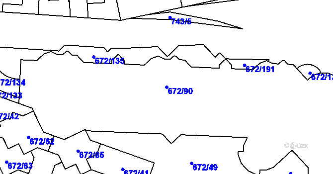 Parcela st. 672/90 v KÚ Dolní Měcholupy, Katastrální mapa