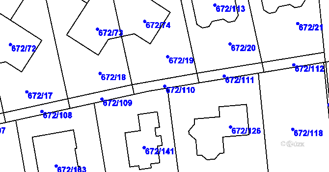 Parcela st. 672/110 v KÚ Dolní Měcholupy, Katastrální mapa