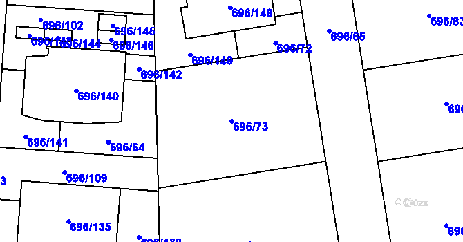Parcela st. 696/73 v KÚ Dolní Měcholupy, Katastrální mapa