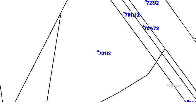 Parcela st. 701/2 v KÚ Dolní Měcholupy, Katastrální mapa