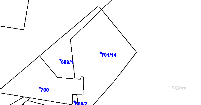 Parcela st. 701/14 v KÚ Dolní Měcholupy, Katastrální mapa