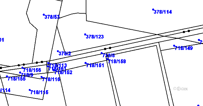 Parcela st. 718/5 v KÚ Dolní Měcholupy, Katastrální mapa
