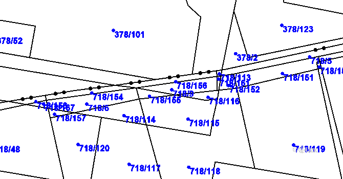 Parcela st. 718/9 v KÚ Dolní Měcholupy, Katastrální mapa