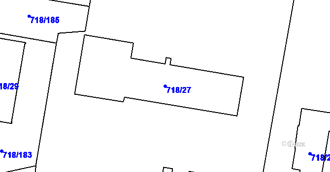 Parcela st. 718/27 v KÚ Dolní Měcholupy, Katastrální mapa