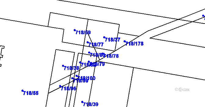 Parcela st. 718/78 v KÚ Dolní Měcholupy, Katastrální mapa
