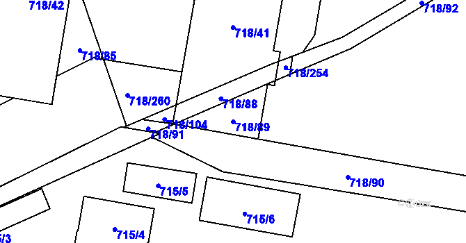 Parcela st. 718/89 v KÚ Dolní Měcholupy, Katastrální mapa