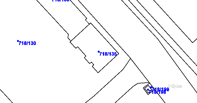 Parcela st. 718/135 v KÚ Dolní Měcholupy, Katastrální mapa