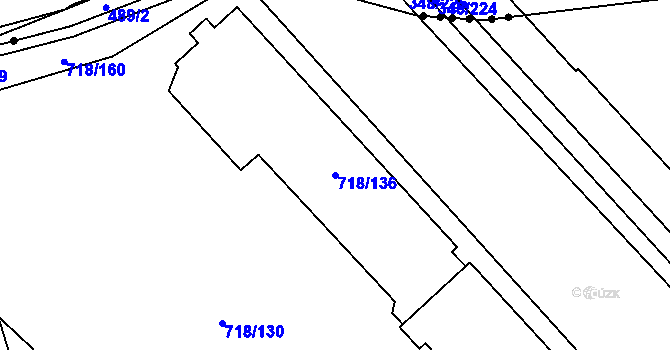 Parcela st. 718/136 v KÚ Dolní Měcholupy, Katastrální mapa