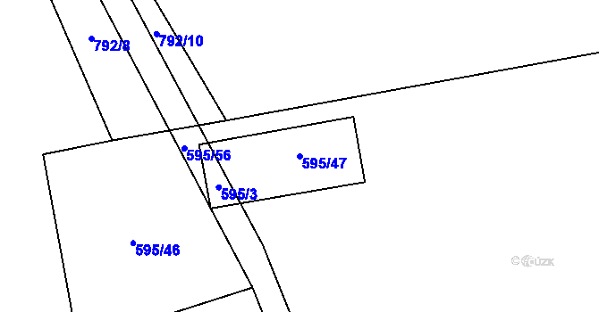 Parcela st. 595/47 v KÚ Dolní Měcholupy, Katastrální mapa