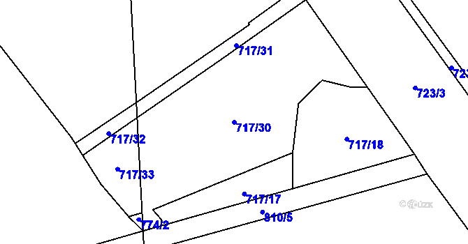 Parcela st. 717/30 v KÚ Dolní Měcholupy, Katastrální mapa