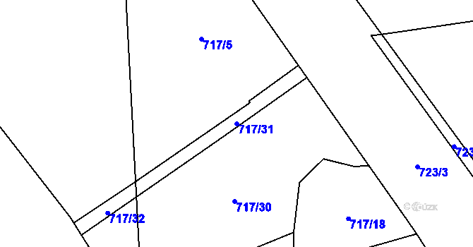 Parcela st. 717/31 v KÚ Dolní Měcholupy, Katastrální mapa