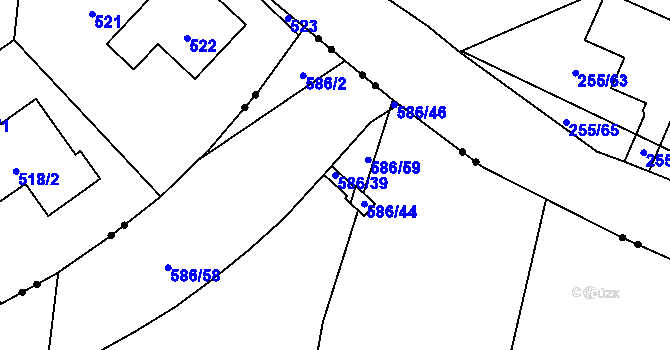 Parcela st. 586/39 v KÚ Dolní Měcholupy, Katastrální mapa