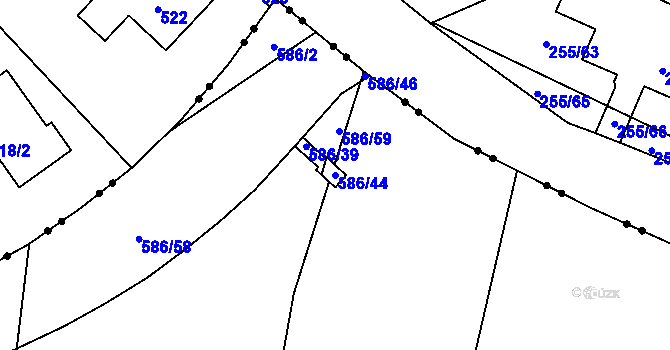 Parcela st. 586/44 v KÚ Dolní Měcholupy, Katastrální mapa