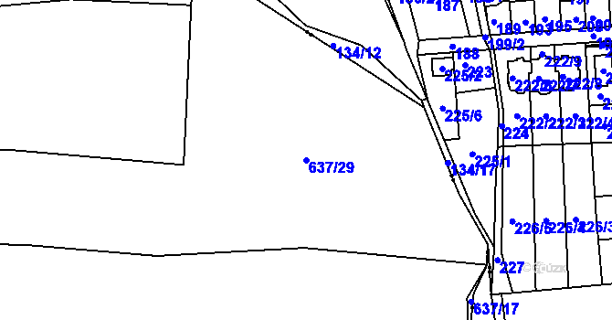 Parcela st. 637/29 v KÚ Dolní Měcholupy, Katastrální mapa