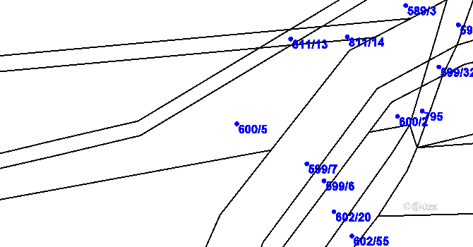 Parcela st. 600/5 v KÚ Dolní Měcholupy, Katastrální mapa